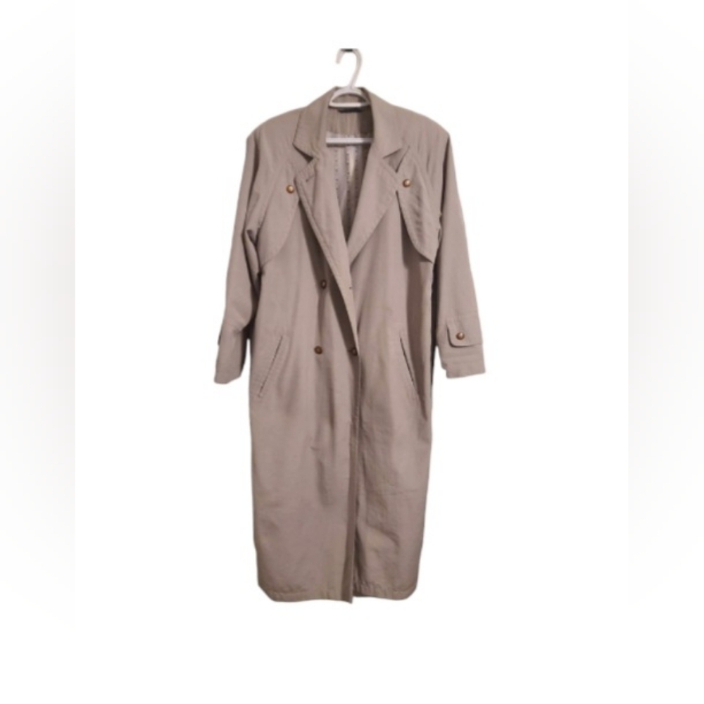 Vintage Designer Norbert Nel Champaign/Off White Color Long Trench Coat
